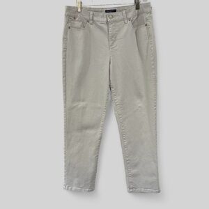 Talbots Womens Simply Flattering 5 Pocket Jeans Size 14 Light Gray Pockets